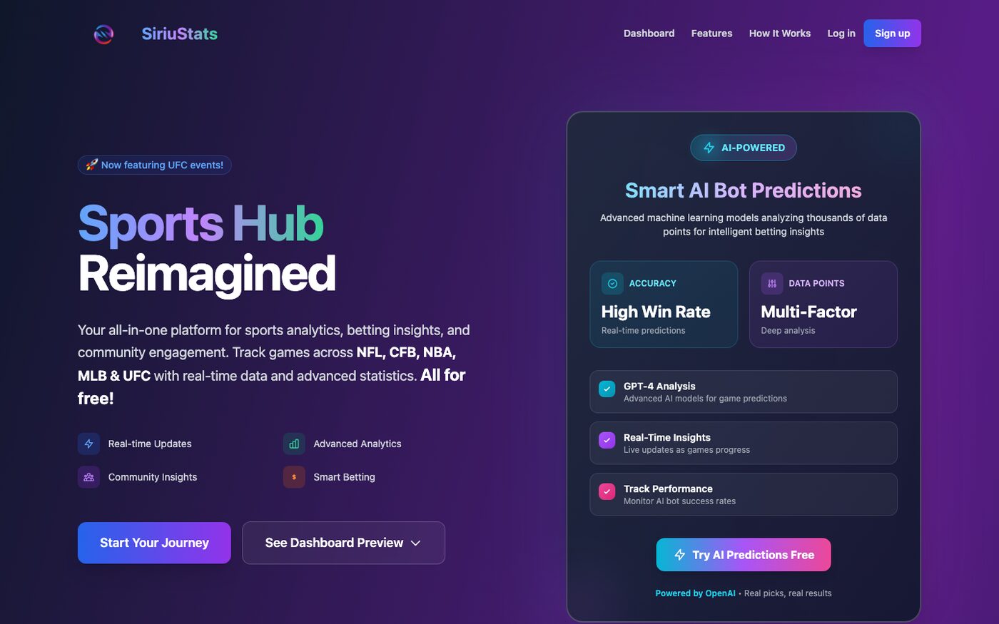 Sirius Stats homepage